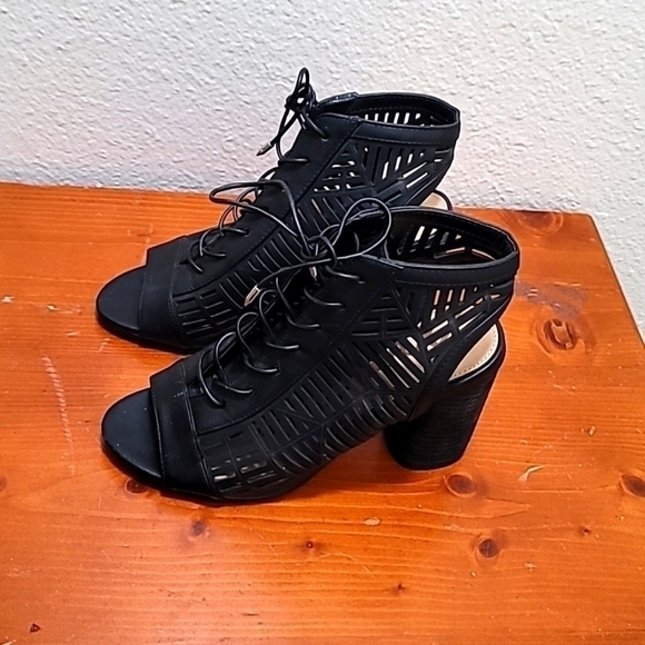 SAM EDELMAN WOMEN'S BLACK  ROCCO LACE UP BOOTIE SANDALS SIZE 7 - Picture 4 of 10